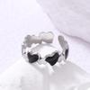 Women's Heart-Shaped Titanium Stainless Steel Open Ring