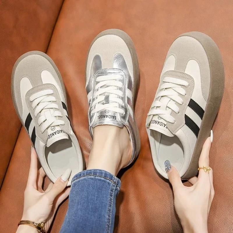 Fashion Fashion Women's Training Slippers Cover Toe Round Head Color Matching Women Shoes Leisure Shallow Mouth 2025 Zapatillas De Mujer