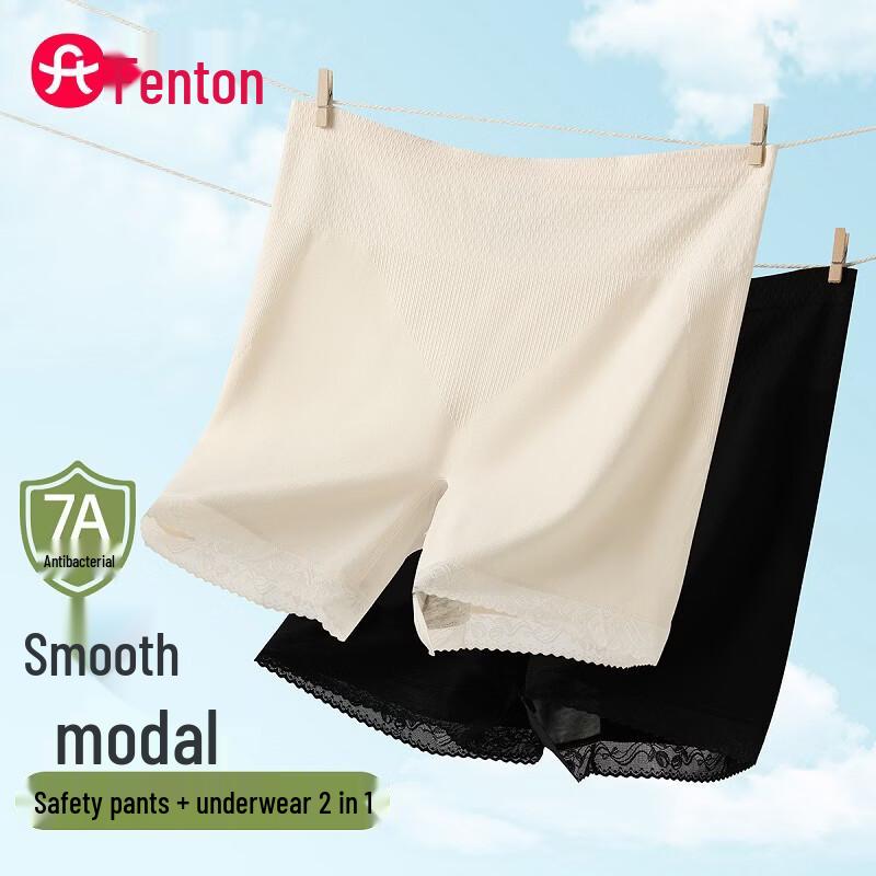 Fenteng Women s Modal Lace High-Waist Safety Shorts F