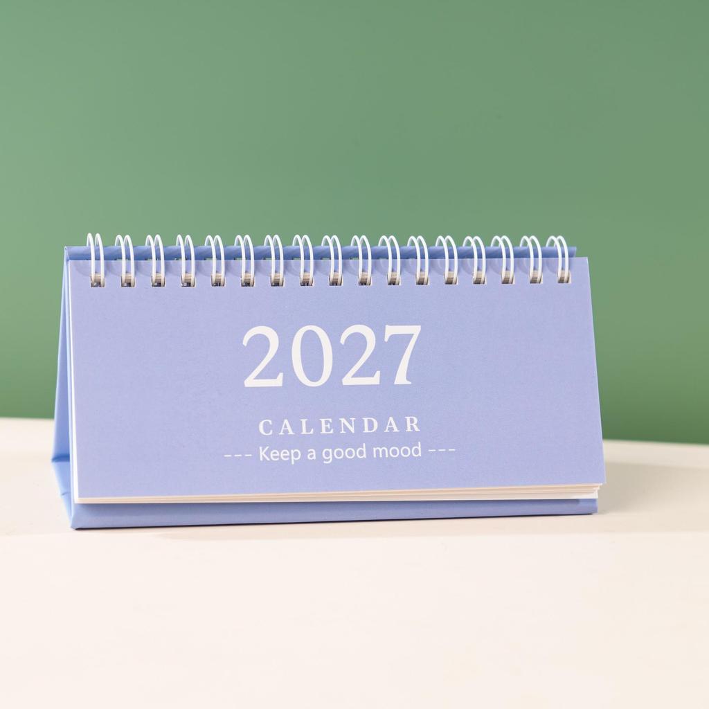 2027 Simple & Fresh Desktop Planner Notebook - English Version