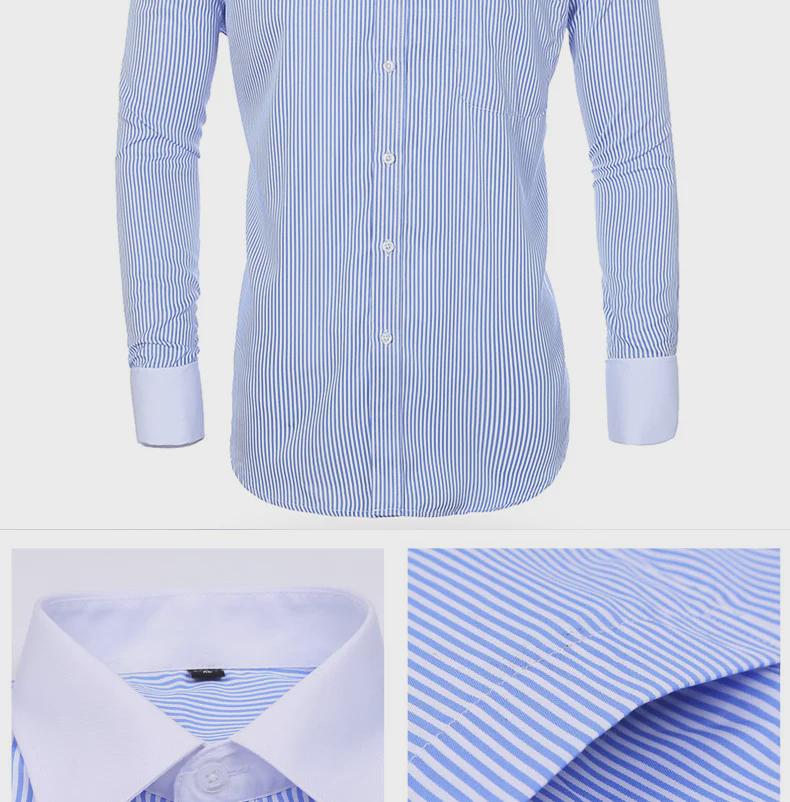 Men's Casual Spring/Summer Shirt with French Cufflinks, Large Size