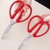 Multifunctional Kitchen Household Scissors, Red Office Scissors, Stainless Steel Civilian Scissors Student Ribbon Scissors