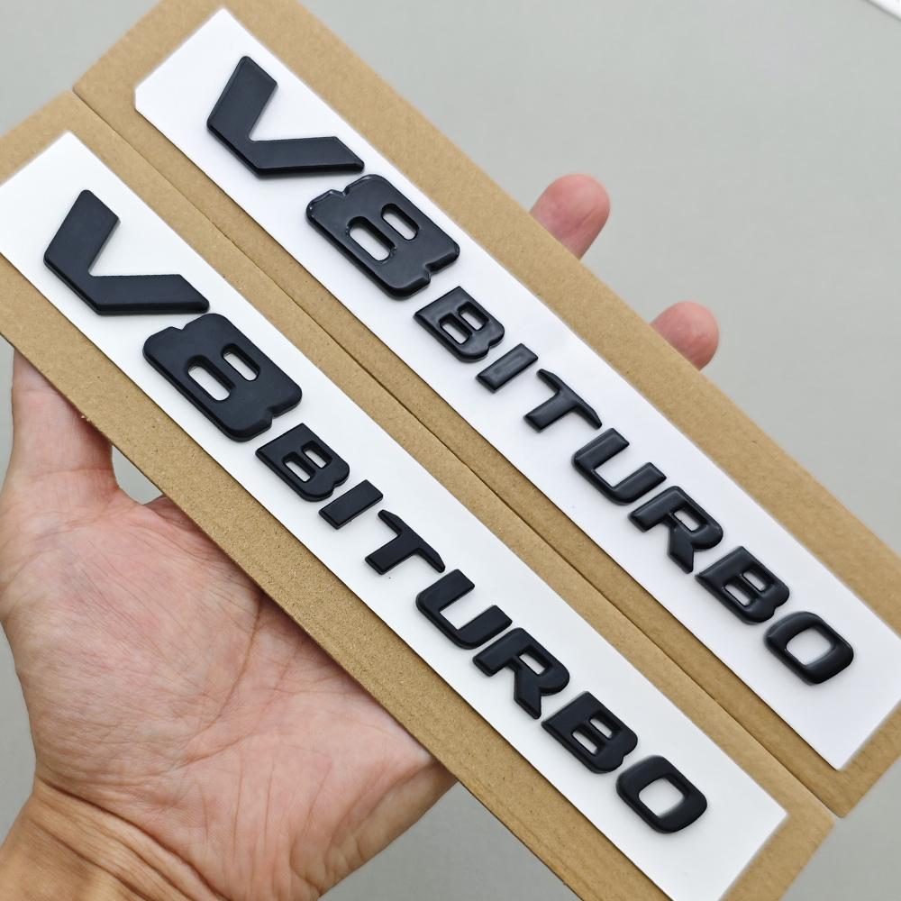 3D ABS Car Sticker V8 BITURBO Logo Emblem Trunk Fender Badge Decal For Mercedes-Benz AMG W218 C63S C63 E63 S63 CLS63 Accessories