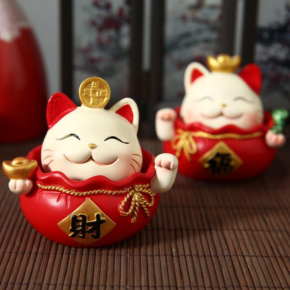 Shake Head Lucky Cat Car Decoration Waving Arm Car Fortune Cat Ornament  Home Decor
