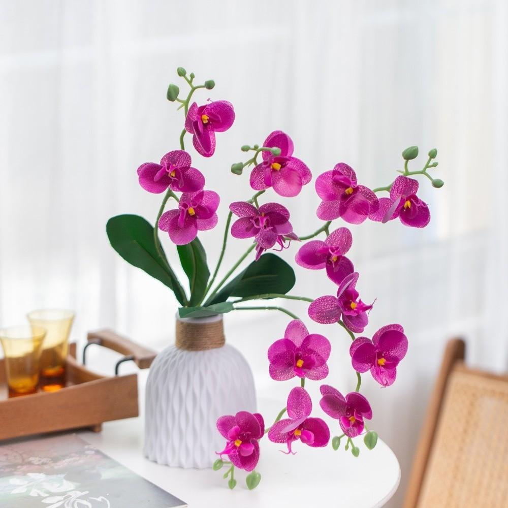 15 Heads Artificial Phalaenopsis Bouquet Photography Props Wedding Fake Flower  Wedding Decoration