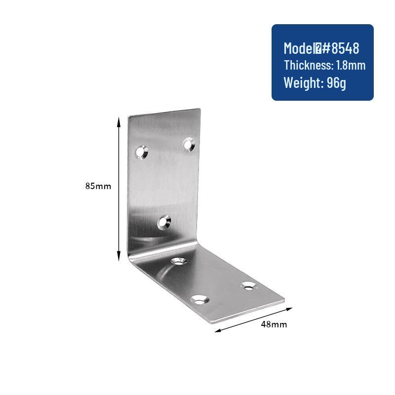 Stainless Steel 90° L-Shaped Angle Bracket for Shelf Support and Wood Board Connection