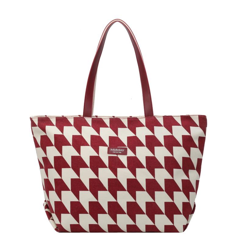 

Геометрична контрастна сумка великої місткості Сумка великої місткості через плече червоний