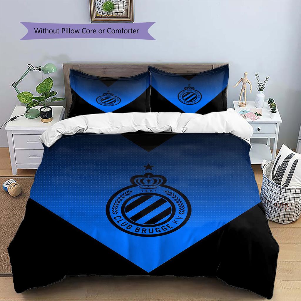 Club Brugge KV Pattern Bedding Quilt Set  Home Decoration  Gift (1 * Duvet Cover + 2 * Pillowcase  Without Core)