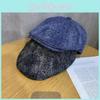 Vintage Beret For Women With Water Wash Denim And Short Brim For Daily Wear