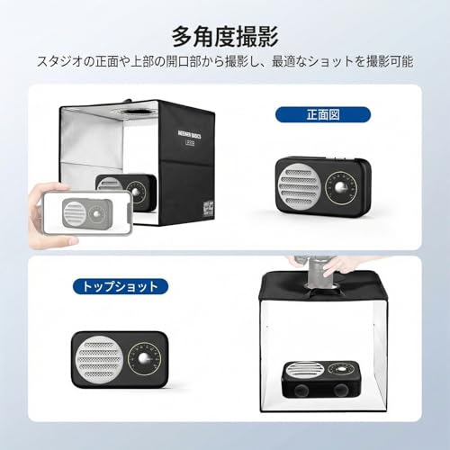 NEEWER BASICS LB30B Photo Booth, 30x30x30cm, Bicolor Photo Studio Light Box, Foldable Photography Booth with 6-Color Backdrops, 120 LEDs, CRI95+, 5800