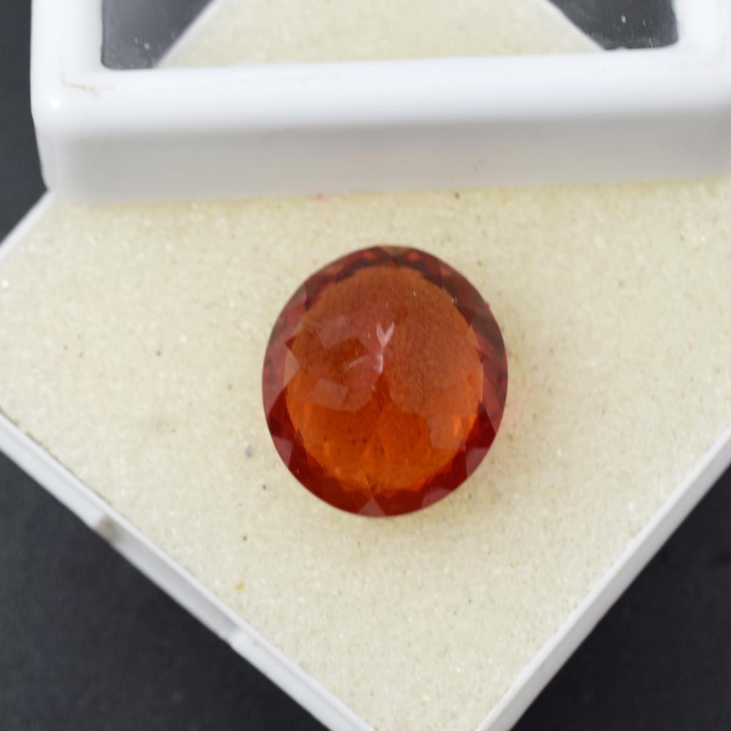 Natural Orange Sapphire Loose Gemstone Ceylon Oval Cut 16.35 ct September Birthday Birthstone