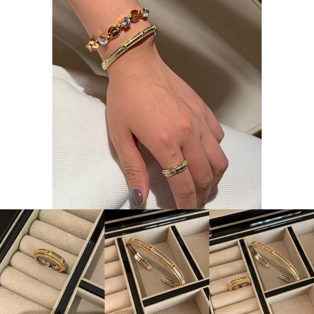 Stunning Adjustable Copper Ring Featuring Vintage Style Emerald Zircon For Trendy Women