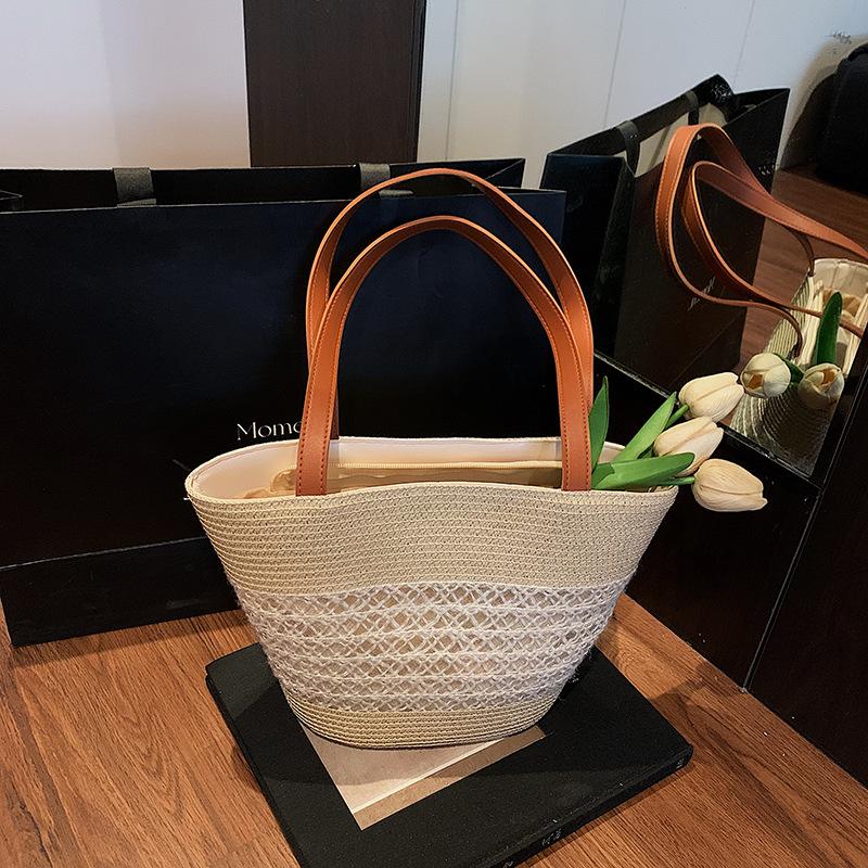 

Модная женская сумка через плечо Jane Design, весна-лето 2025, плетеная, высокая ценность, пляжная сумка-ведро для отпуска