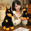 Dobermann Cane Seduto Simulazione Animale Giocattolo Peluche Ripieno Cucciolo Marrone Nero Bambola Regalo Uomo