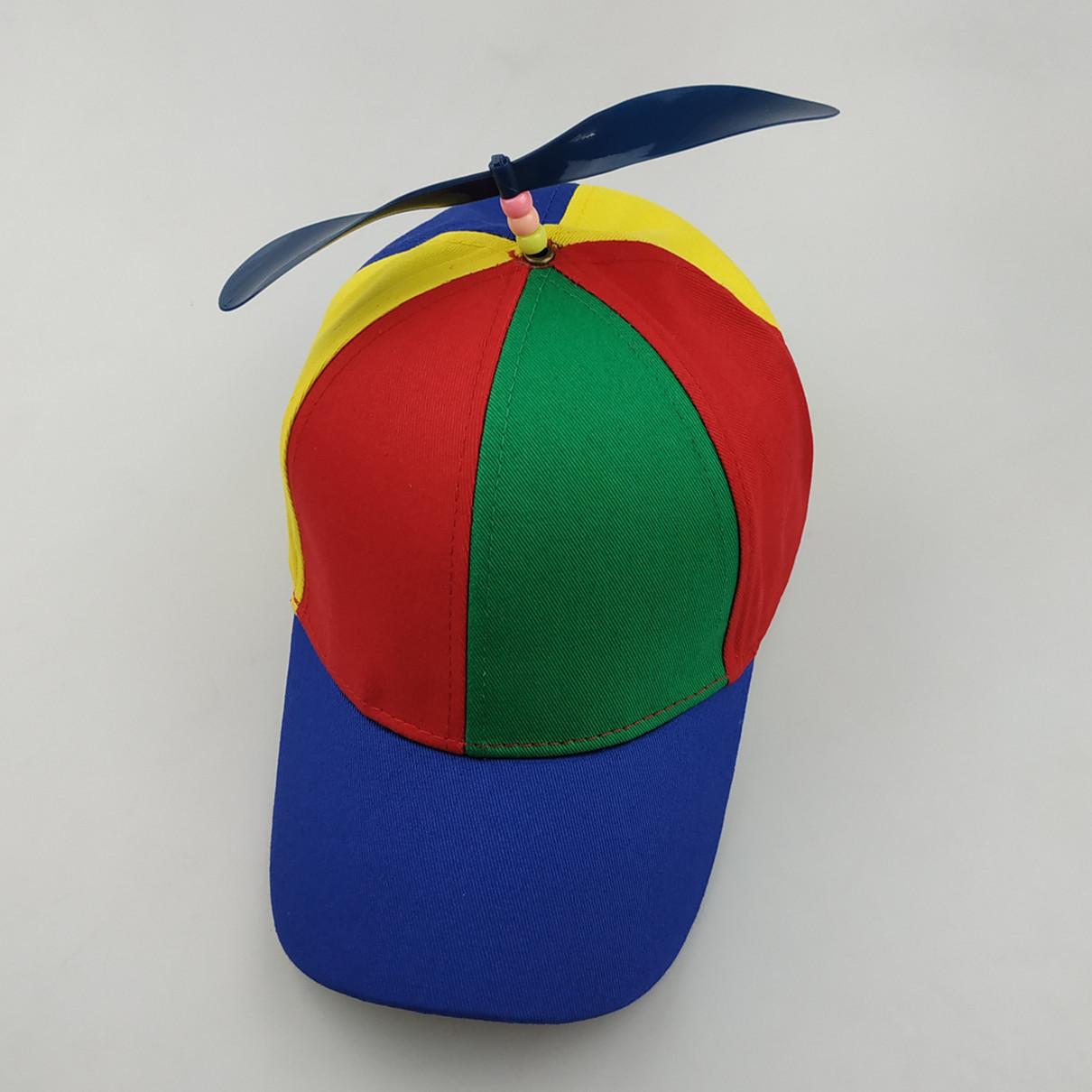 

Creative Kids Rainbow Propeller Baseball Cap: Parent-Child Bamboo Dragonfly Pinwheel Style. Adult 57CM