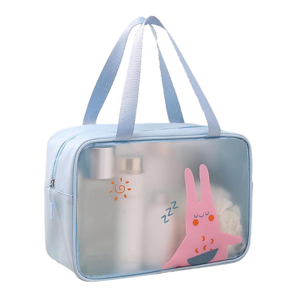 Cosmetic Bag PU PVC Clear Cartoon Pattern Handheld Waterproof L Size Makeup Bag for Swimming