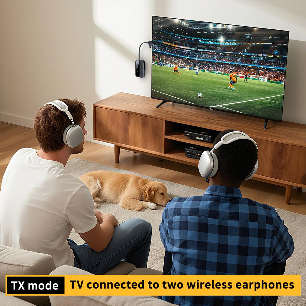 2 In 1 Bluetooth 5.4 Audio Receiver Transmitter 3.5MM AUX With Mic Music Wireless Adapter For Headphones PC TV Car Speakers