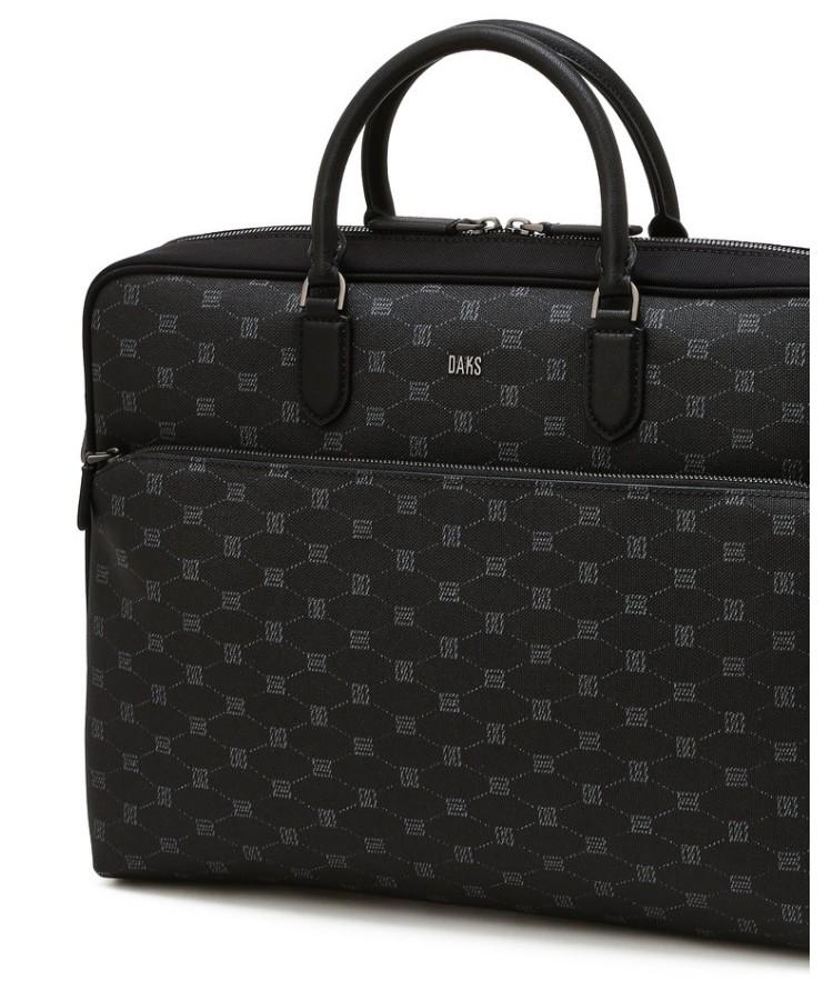 Daks Men'S Accessories Black Dd Logo Leather Briefcase_Dbba6E581Bk