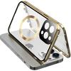 Magnetic Dual Glass MagSafe Case for iPhone 15 Pro Max, Gold