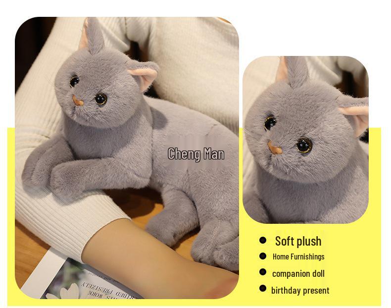 Cute Kitten Plush Pillow Doll - Small Floral Comfort Toy for Kids