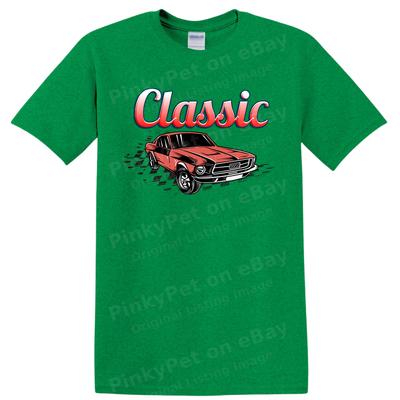 T-shirt Graphique Voiture Classique Tee Passionné d'Automobiles Vintage Muscle Car Rétro