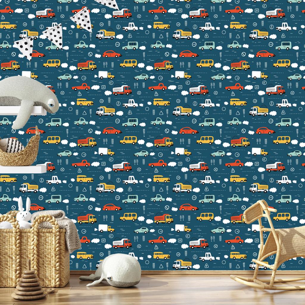 Wallpaper Cars and colorful cars for living room and bedroom 50x1000