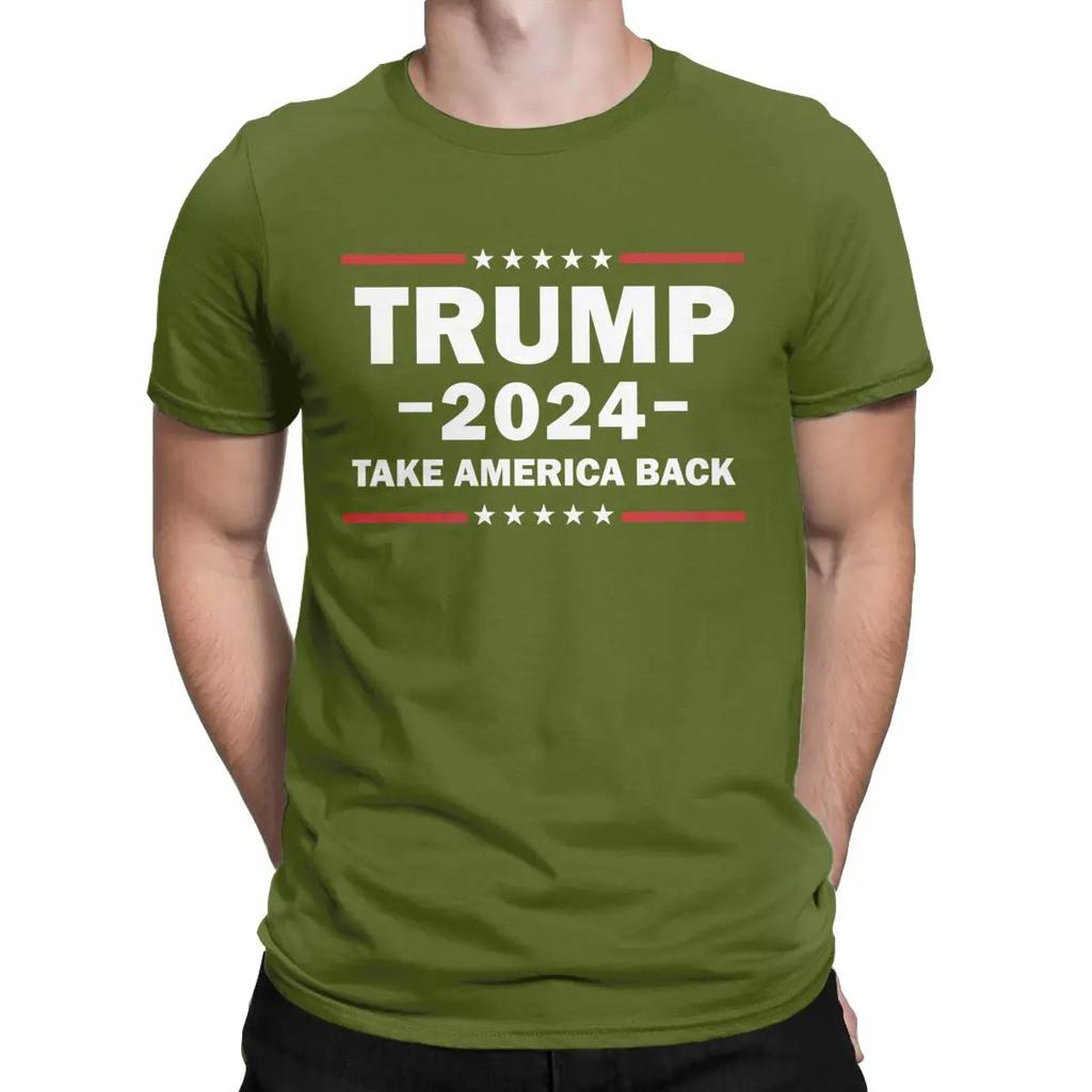 Men T-Shirts Donald Trump 2024 Shirt Take America Back 100% Cotton Tee Shirt Short Sleeve T Shirts Crewneck Clothes Gift Idea