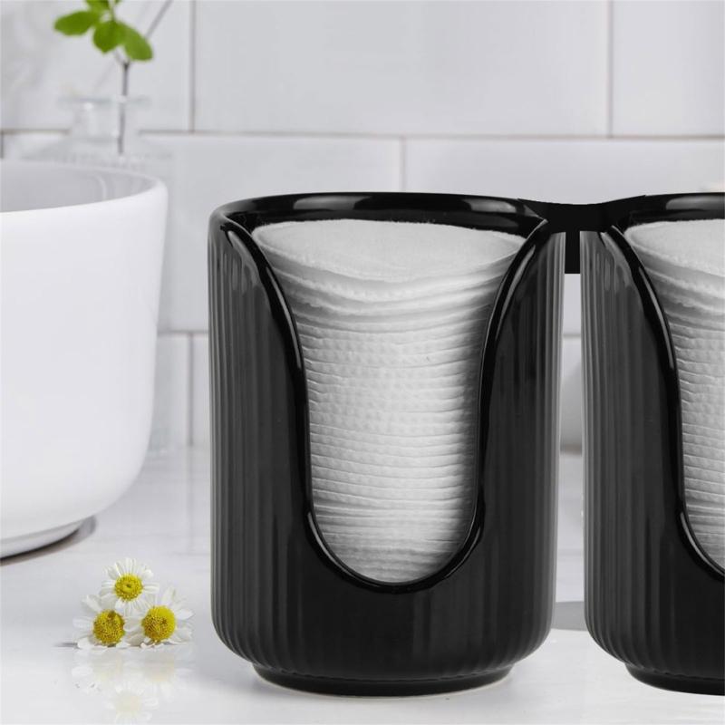 Set of 3 Elegant Paper Cup Organizers with Double Tubes Designs Home Decoration Portable for Household Easy Access