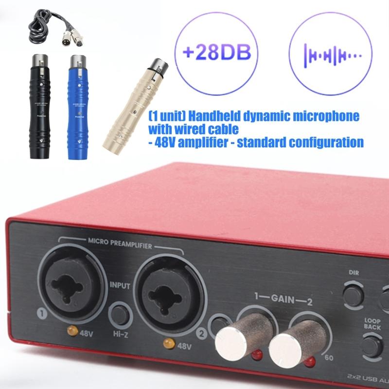 Durability Metal Handheld Microphone Preamplifier 48V Amplifier Ideal For Stage Performances And Public Speaking