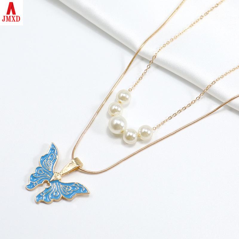 JMXD-Barbie Prinzessin Halskette Perle Öl Schmetterling Prinzessin Kristall Halskette Paar Freundin Schmuck Geschenk Artikel