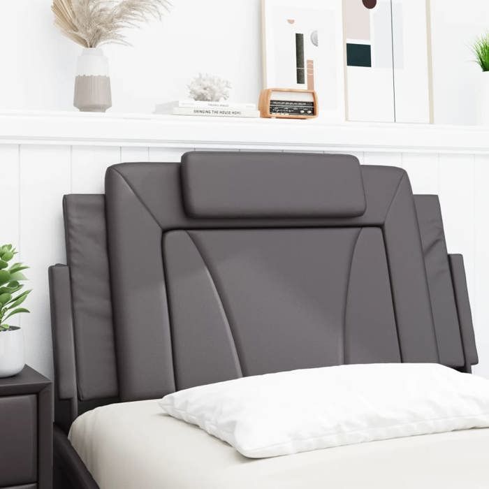 VidaXL Coussin de Tête de Lit, Oreiller de Lecture avec Fermeture à Glissière, Coussin de Lecture pour Lit Chambre, Gris 100 374777