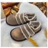 Thick Soled Hairy Shoes for Women's Outdoor Wear New Autumn and Winter with Thick Velvet Warm and Anti Slip Retro Cotton