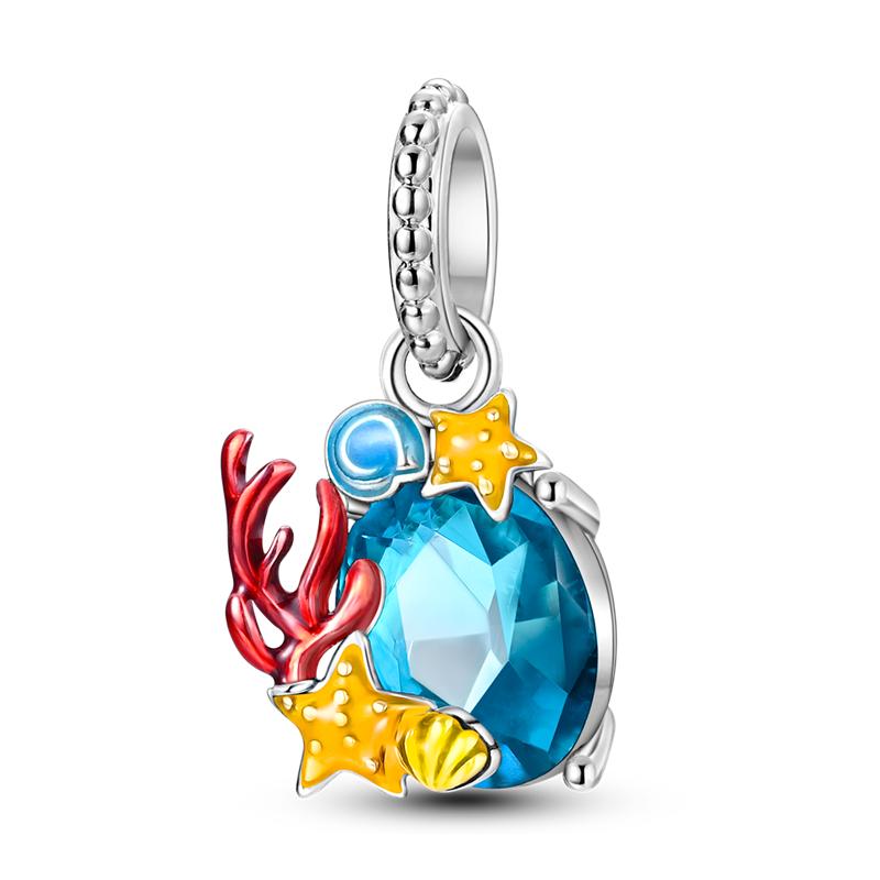 New Ocean Seriescopper Charms Pendants Fit Original Bracelet Diy Beads Making Jewelry Gifts Sea Turtle Starfish