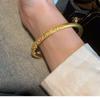 Elegant Coiled Grass Pattern Bracelet: Colorfast, High-End Chinese Style, Perfect Simple Gift for Weddings or Birthdays.