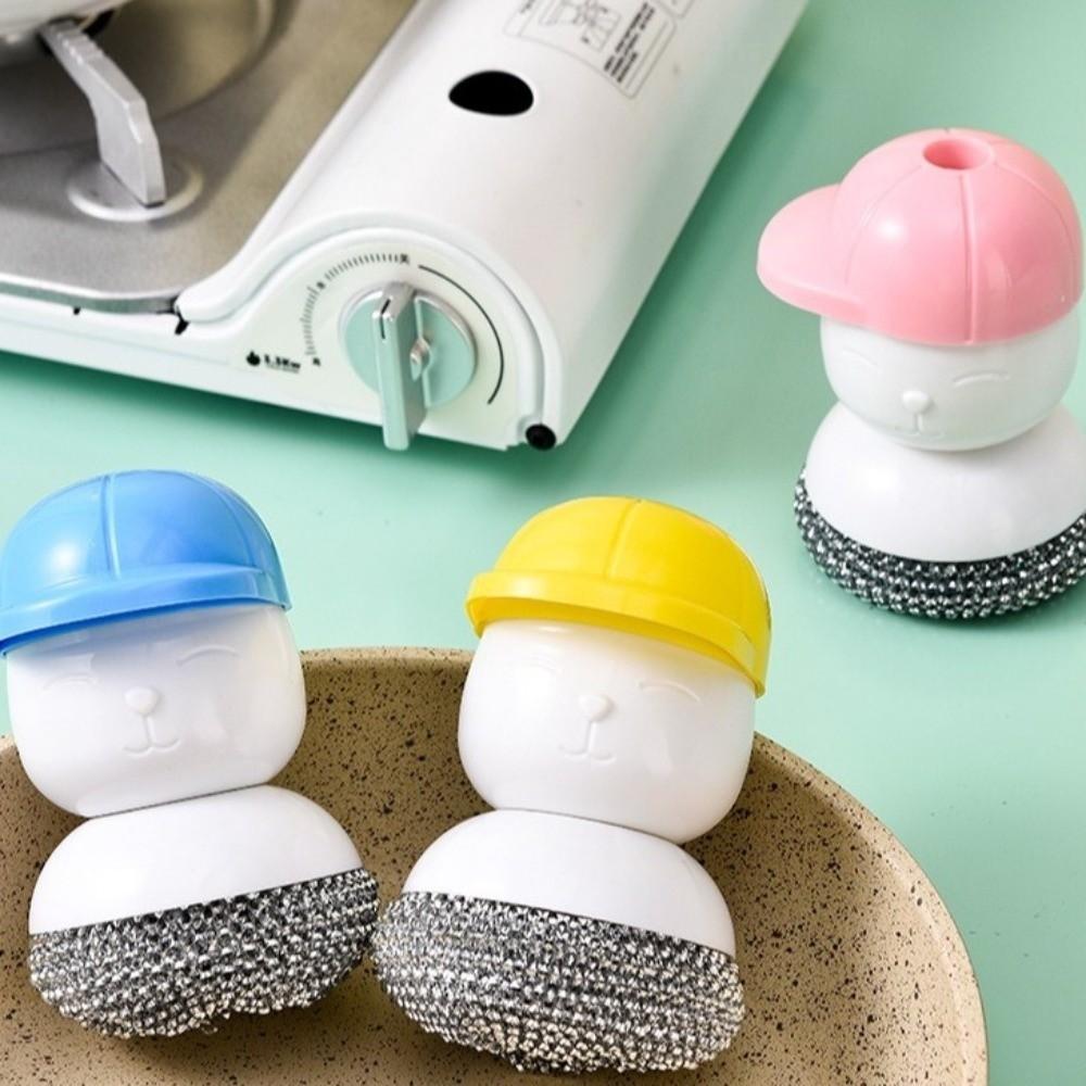 Removable Cleaning Ball Brush Cartoon Automatic Washing Brush Kitchen Cleaning Brush  Dish Washing
