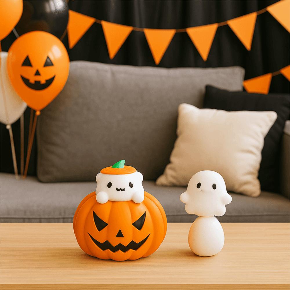 Exquisite Toy Figures Cute Miniature Sculpture Funny 3D Printed Pumpkin Cat Statue  Party