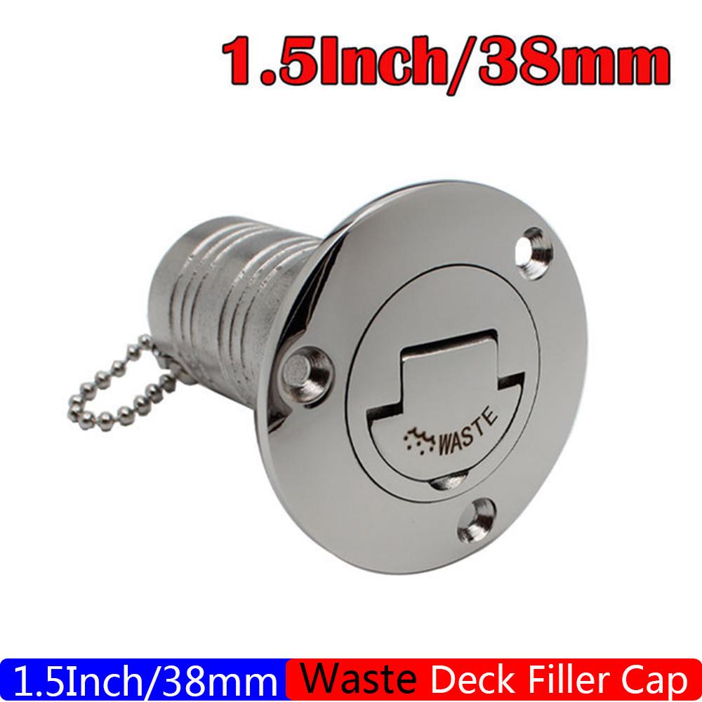 38mm 50mm Deck Filler Cap Stainless Steel 316 Deck Filler GAS DIESEL FUEL WASTE WATER Mirror Polish Marine Boat RV Hardware