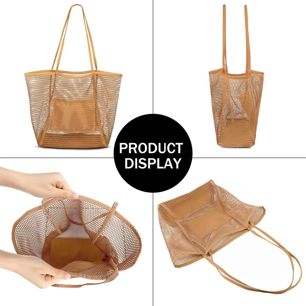 Dámská taška přes rameno Nákupní taška Letní Outdoorová cestovní taška Skládací plážová taška Síťovaná kabelka