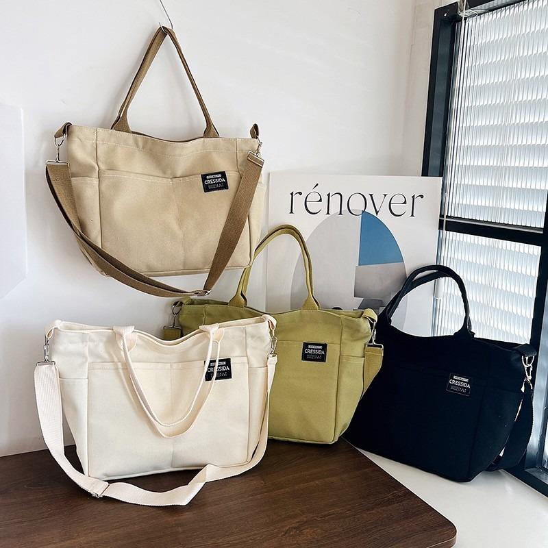 Canvas bag women's new trendy versatile school handbag shopping large-capacity make-up book bag