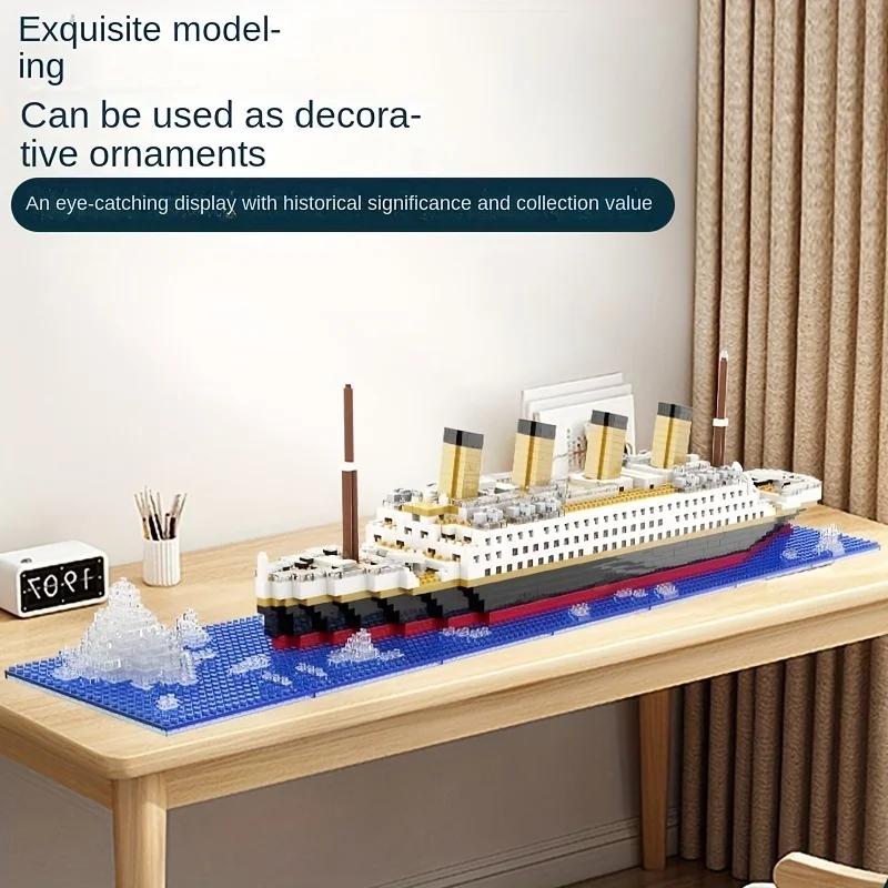 Titanic statek wycieczkowy małe cząsteczki klocki do składania pary męsko-damskie prezenty męskie i damskie dekoracja butiku
