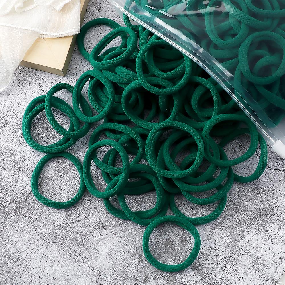 

100/200 шт. Эластичные женские резинки для волос, завязки 4 см, темные цвета, повязка на голову, аксессуары для волос для девочек, головные уборы, не повреждающие волосы 100PCS