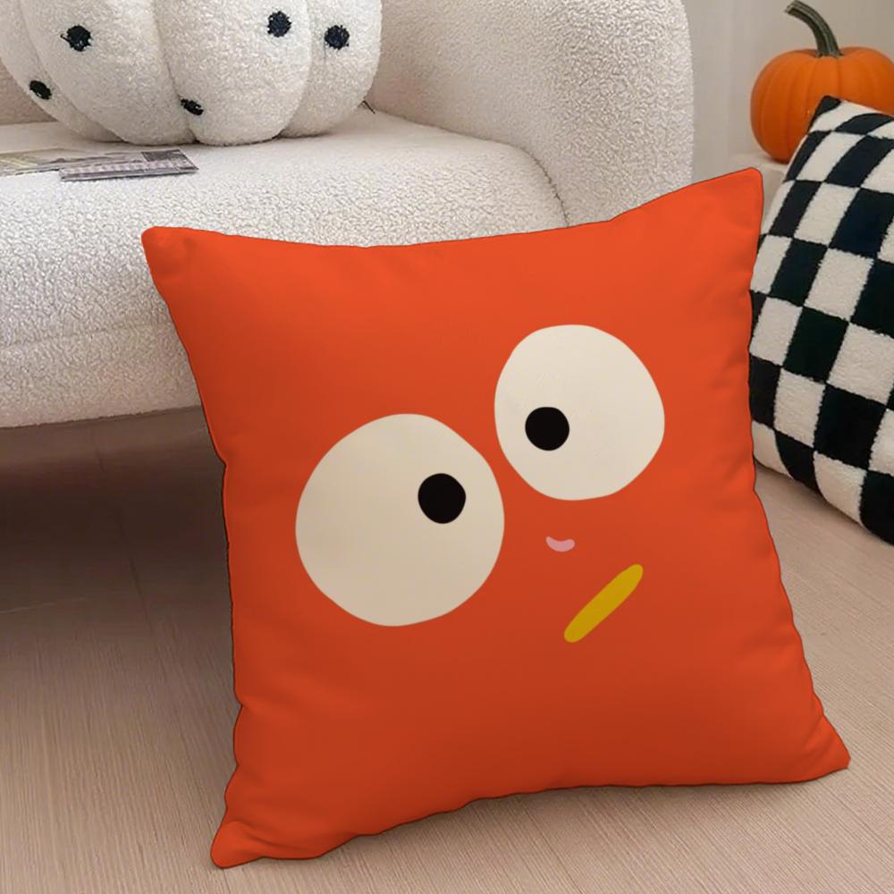 Cute Smile Cushion Cover Throw Pillow Cover Hidden Button Durable Polyester Chair Cushion
