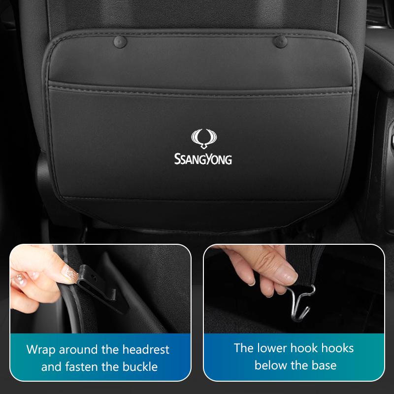 Car Seat Back Anti Kick Pad Child Kick Mud Dirt Mat Protector For SsangYong Actyon Sport Korando Rexton Kyron Rodius Tivoli