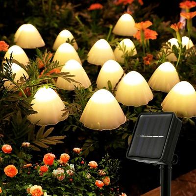Lampes de pelouse à énergie solaire en forme de champignon, guirlande lumineuse d'extérieur étanche, luminaire décoratif d'extérieur, idéal pour un sentier, un Patio ou un jardin