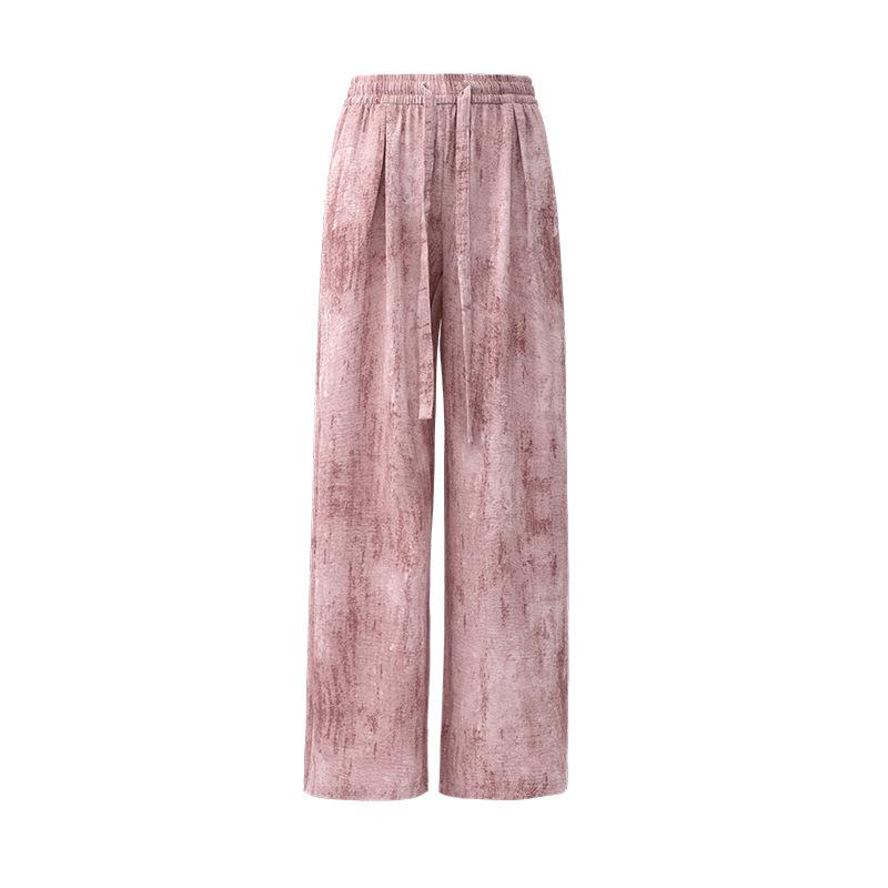 Tie-dye Wide-leg Pants Women's Spring and Summer Thin New High-waisted Loose Ice Silk Cotton and Linen Yamamoto Pants