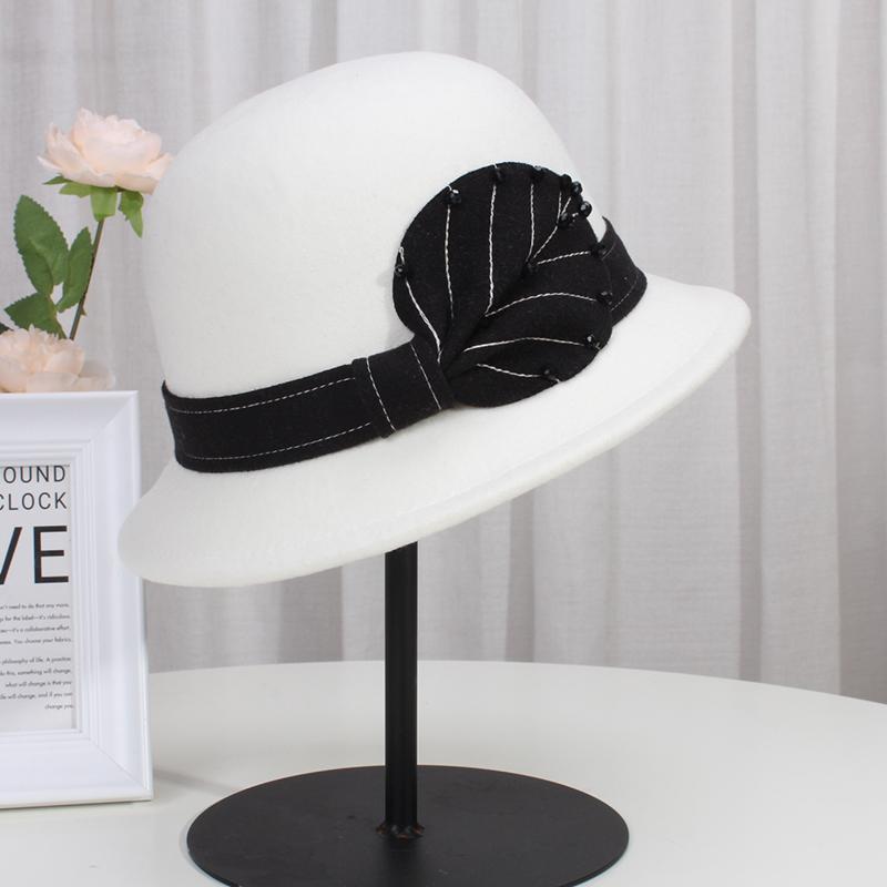 Autumn And Winter New Hat Women'S French Woolen Fisherman Hat Retro Elegant Dome Hat Versatile Basin Hat Felt Hat