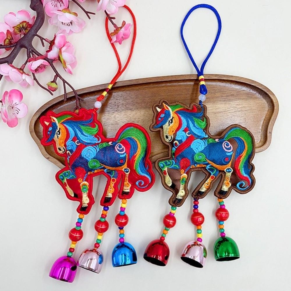 Chinese Red Chinese New Year Incense Packet with Tassel Embroidered Spring Festival Bell Pendant Portable Zodiac