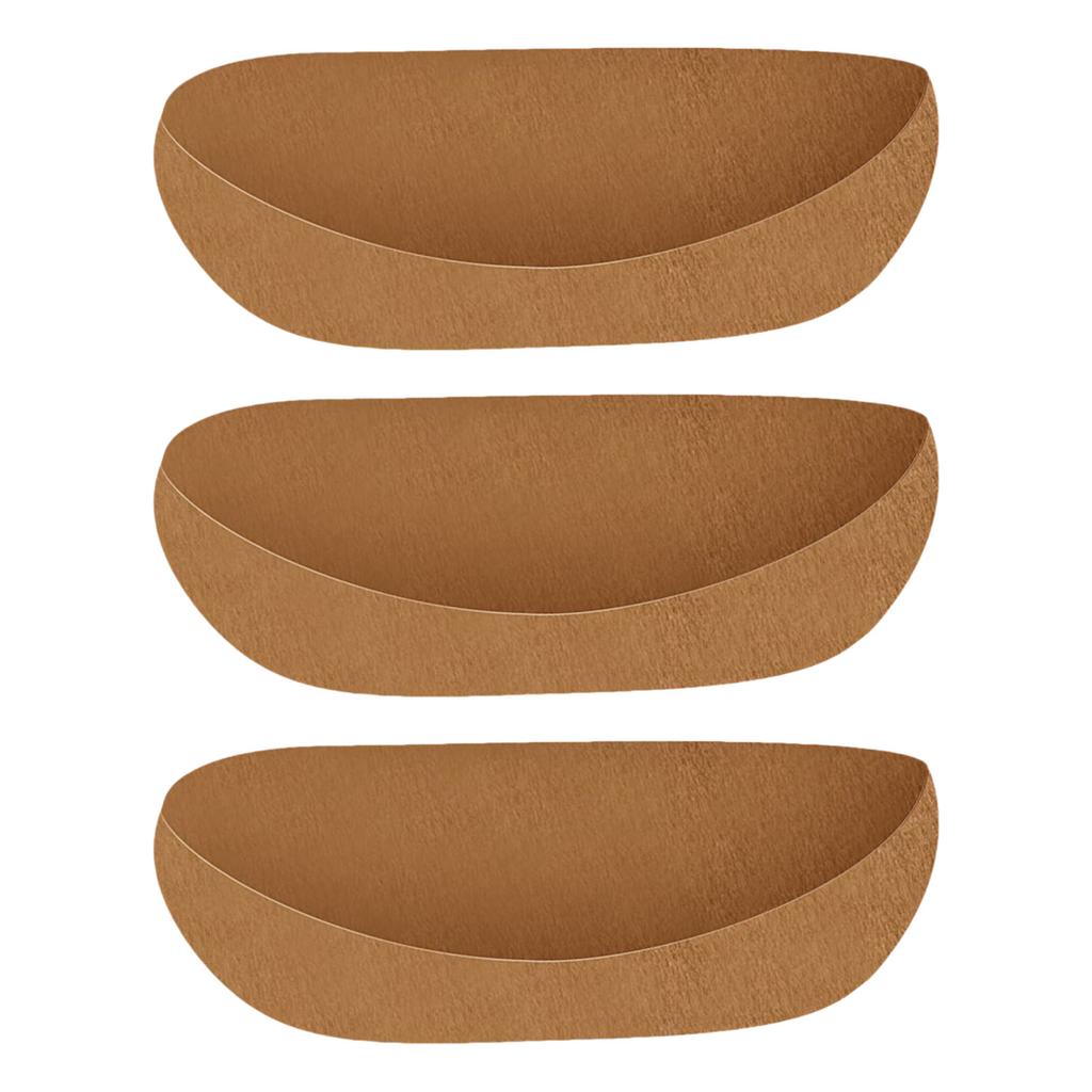3Pcs/Set Felting Non Woven Cloth Planter Basket Liners Brown Lightweight Hanging Flower Basket Liners for Garden Fence Pot