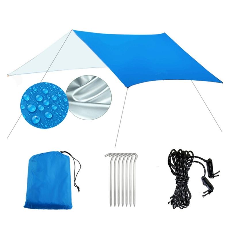 Portables Outdoor Tarps Suit Rainproofed Awnings Waterproofed Picnics Tarps for Camping Hiking