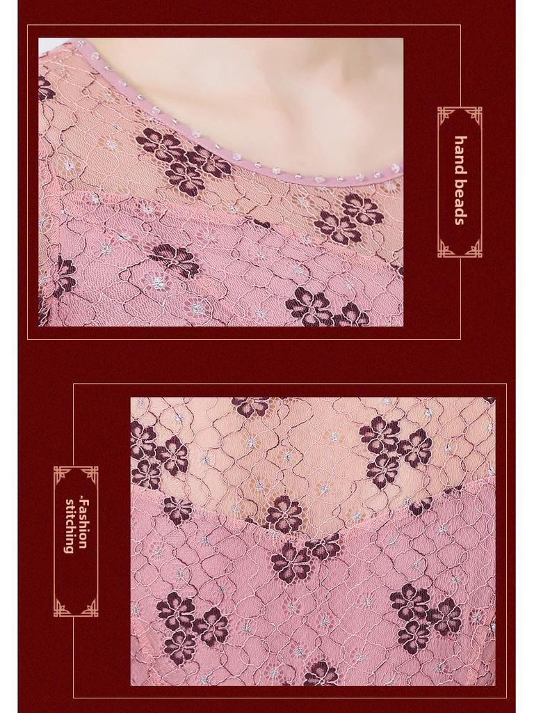 2023 Chiffon Floral Summer Dress for Middle-Aged & Elderly Women